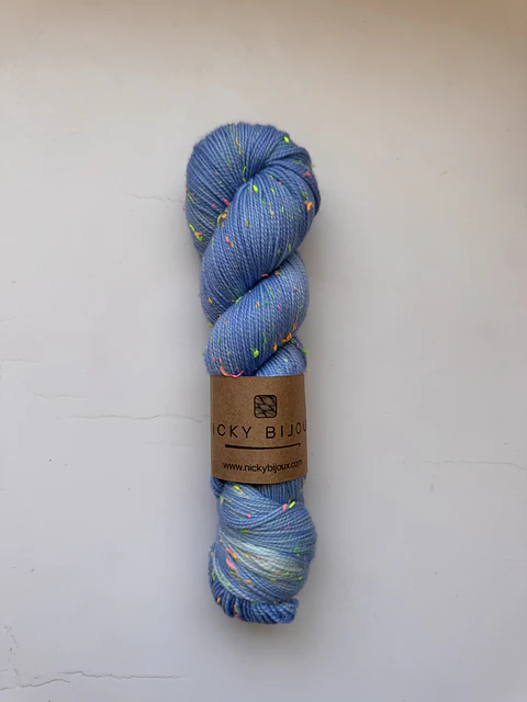 Merino Tweed Flúor Seda - Azulino