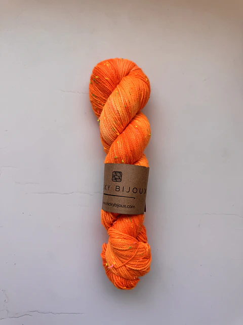 Merino Tweed Flúor Seda - Orange Flúor