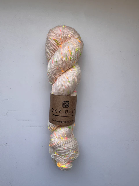 Merino Tweed Flúor Seda - Peach Pastel