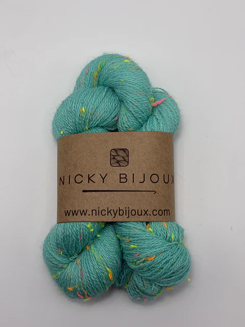 Baby Alpaca Bijoux Tweed Fluor Lace - AquaMarina