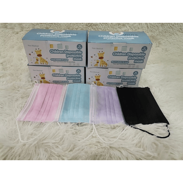 Caja Mascarillas Para Niños Desechables 3 Capas Certificadas 6
