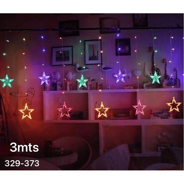 Luz Led Navidad Cascada Estrella Decorativa Adorno 3 Mts  10