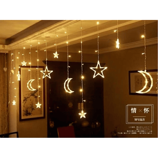 Luz Led Navidad Cascada Estrella Decorativa Adorno 3 Mts  16