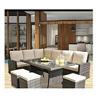 Juego Terraza Patio Jardín Comedor Ratan 10 Puestos 1