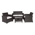 Juego Terraza Patio Jardín Living Exteriores Ratan Set 4 Pza 1
