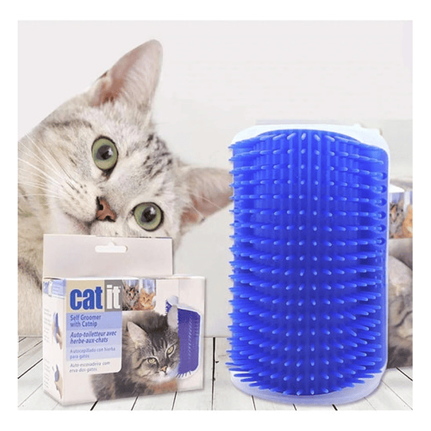 Cepillo Peine Rascador Con Hierba Para Gatos Mascotas  4