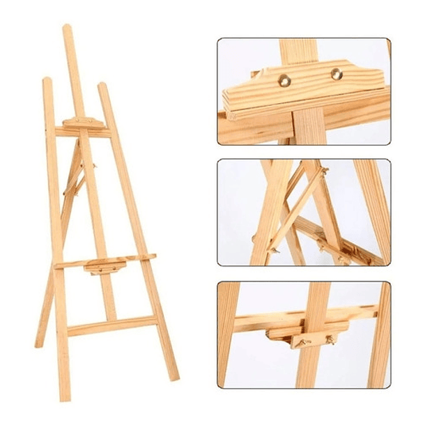 Atril Caballete Para Pintar De Madera Ajustable 175cm Pcz 2