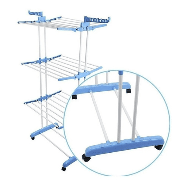 Tendedero Organizador Colgador Ropa Plegable 3 Niveles Hogar 2