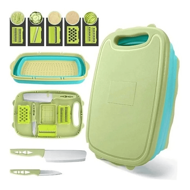 Set Tabla De Picar Con Escurridor De Alimentos Multiuso 9en1 2