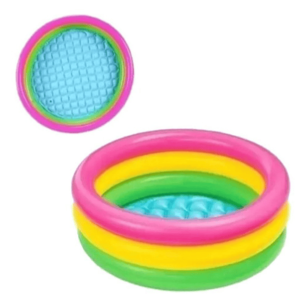 Piscina Inflable Redonda 86cm X 25cm Rosa, Amarilla Y Verde 3