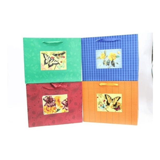 Pack 12 Bolsas De Regalo Plegable Diseño Elegante 32x26cm 1