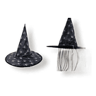 Gorro Sombrero De Bruja C/ Pelo Disfraz Halloween 2
