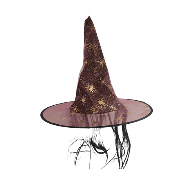 Gorro Sombrero De Bruja C/ Pelo Disfraz Halloween 6