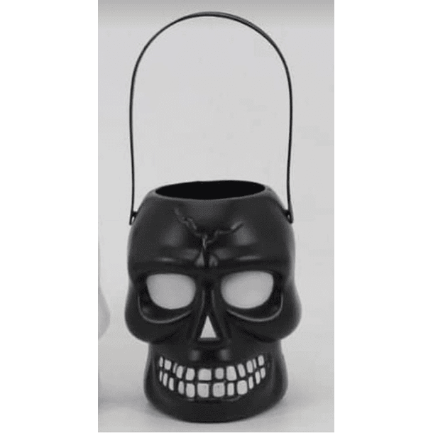 Balde Halloween Para Dulces En Forma De Calavera 1