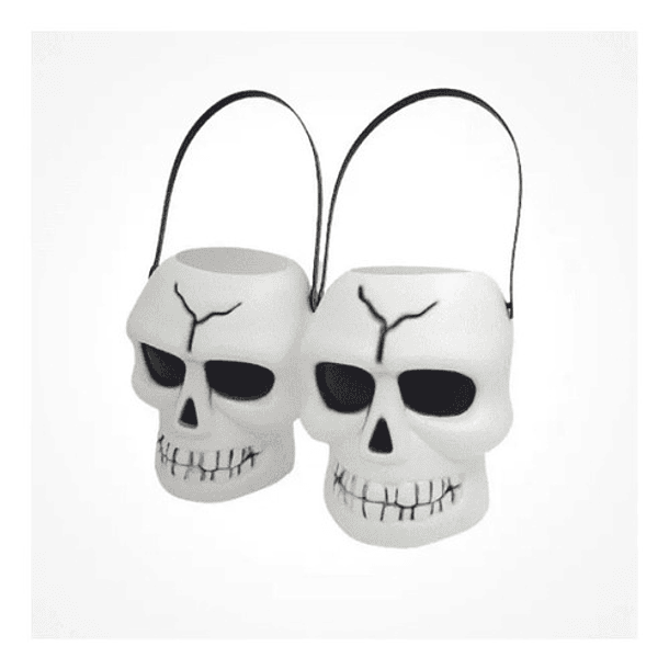 Balde Halloween Para Dulces En Forma De Calavera 2