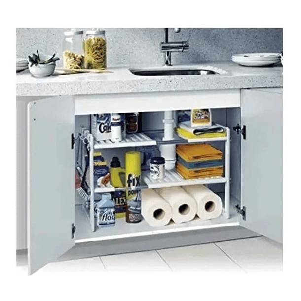 Comprar Cesta de almacenamiento extraíble para suministros de cocina debajo  del fregadero para ahorrar espacio y organizar el gabinete para almacenar  suministros de cocina.
