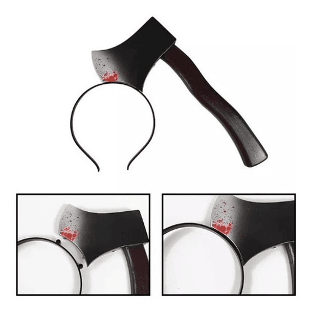 Adorno Halloween Cintillo Hacha  2