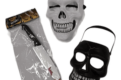 Pack 2: Máscara Calavera Con Accesorios Halloween