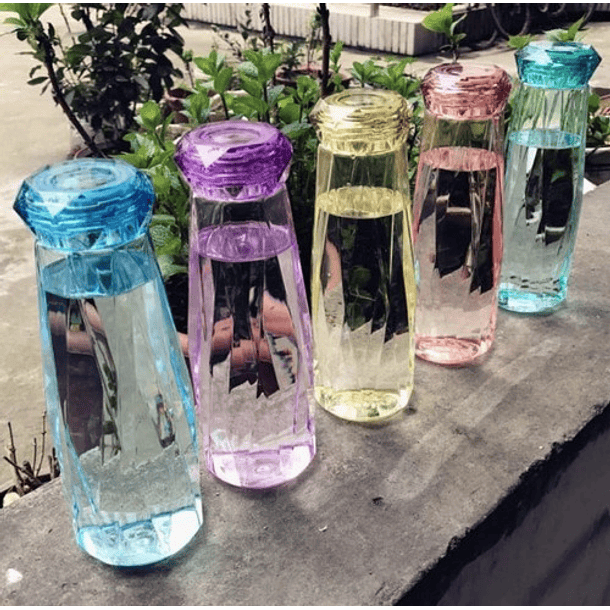 Botella Plástico Forma Diamante Colorido 3