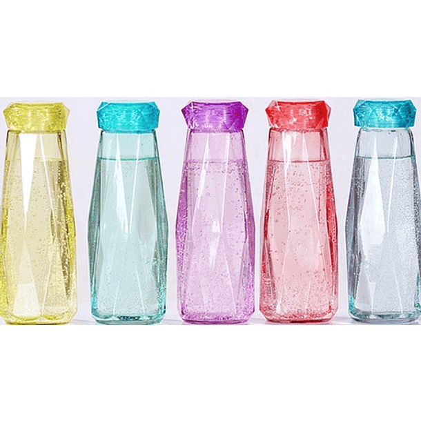 Botella Plástico Forma Diamante Colorido 19
