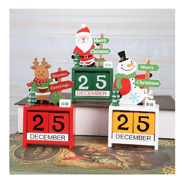 Calendario Adorno De Navidad Reofrey De Madera / Cea 4