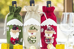 Bolsa Para Botella De Vino, Tela, Para Regalo Navidad Pcz