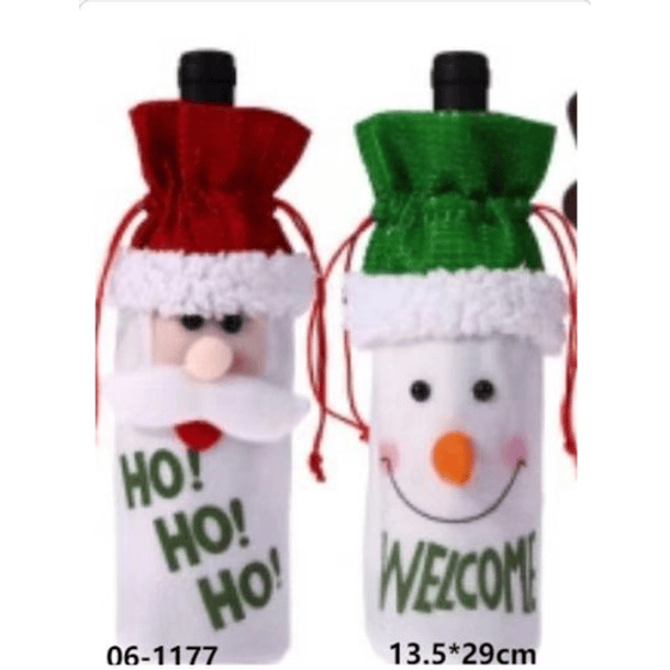 Bolsa Para Botella De Vino, Tela, Para Regalo Navidad Pcz 4