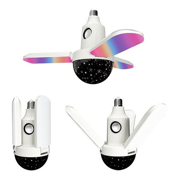 Lámpara Led De Techo Tres Hojas Con Bluetooth Y Esfera Disco 1