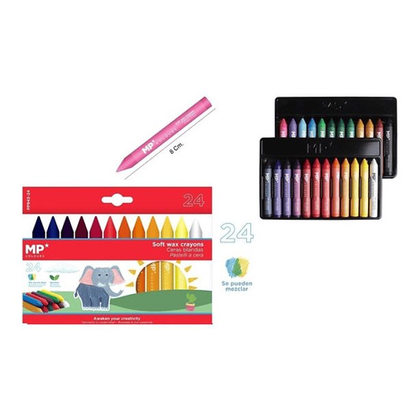 24 Lápices De Cera Escolar 1