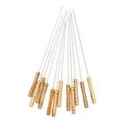 12x Pincho Brocheta 42cm Acero Cuadrado Y Mango Madera Bbq 5
