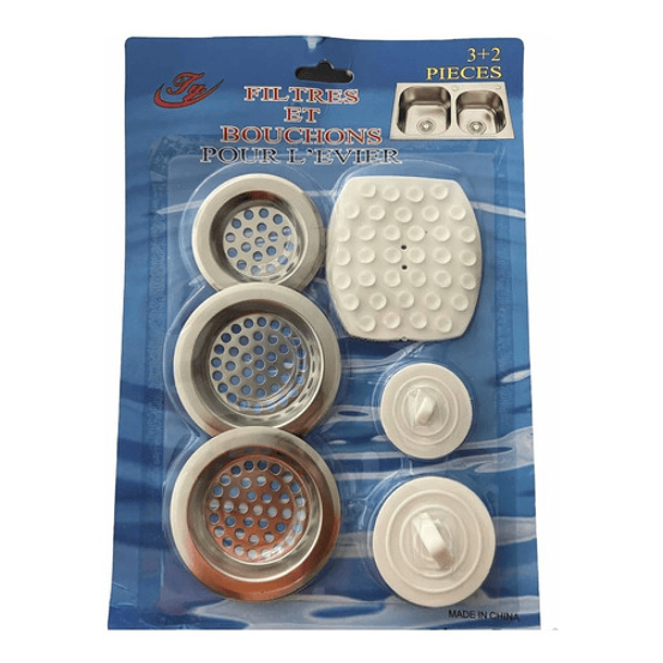 Set Rejillas Y Tapones Lavaplatos Fregadero Atrapa Basura 1