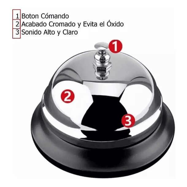 Campanilla De Recepción, Timbre De Mesa Hotel Y Cocinería 3