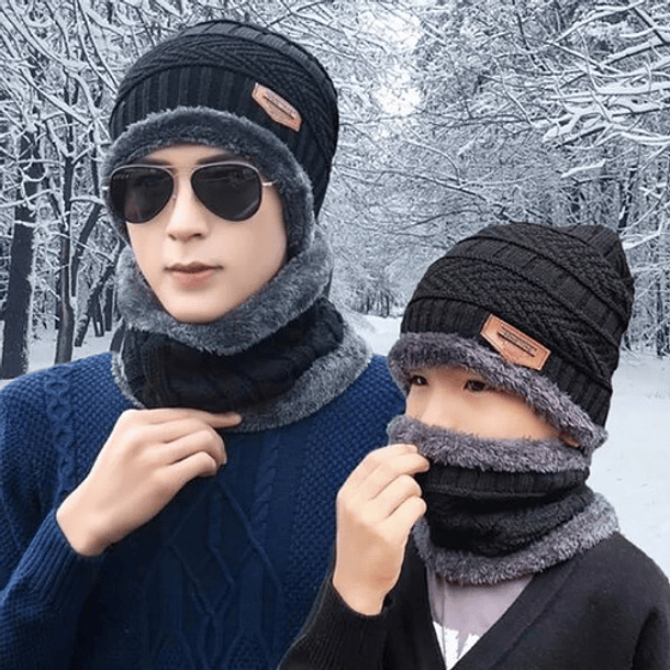 Gorro De Lana Con Interior De Chiporro + Cuello, Invierno 7