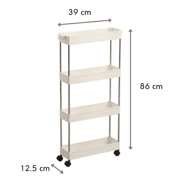 Estante Organizador Baño Y Cocina Con Ruedas 4 Niveles 3