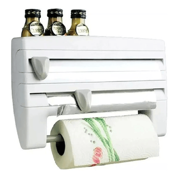 Dispensador Cocina Soporte 4 En1 Rollo Papel Nova Film Alusa 1
