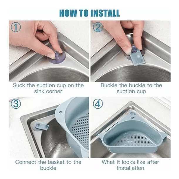 Colador Lavaplatos Escurridor Organizador Esquinero Cocina 2