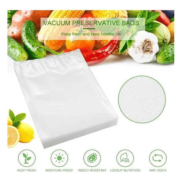 Pack 100 Bolsas Gofradas De 20x25 Cms Sellar Al Vacio 2