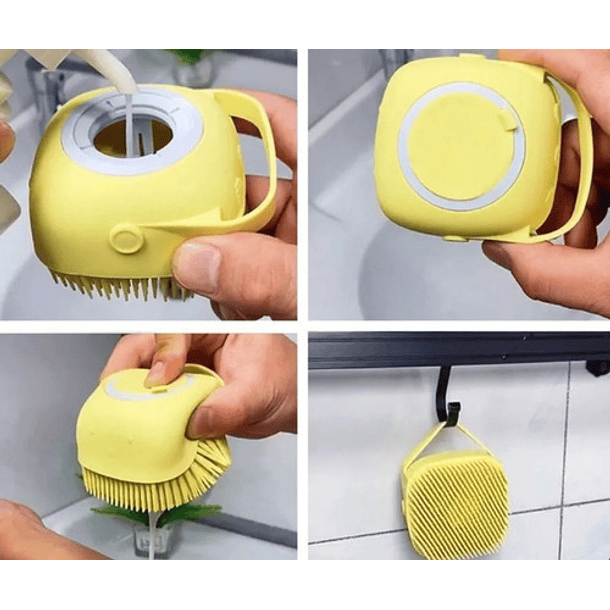 Cepillo De Silicona Para Ducha Suave Con Dispensador 16