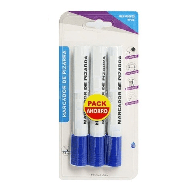 Pack 3x Plumón Marcadores Pizarra Colores 1