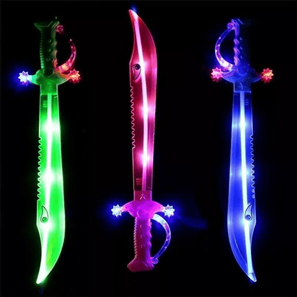 Espada Led Luminosa Y Con Sonidos 38 Cms Juego Niños 7