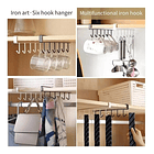 Soporte Metal Colgador Tazas Organiza Closet 6 Ganchos Hogar 4