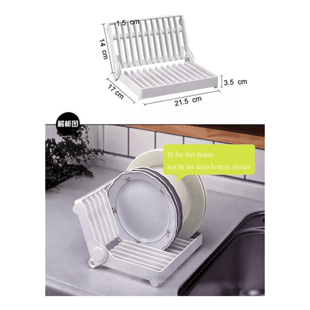 Secaplatos Escurridor Estante Plegable Organizador Cocina 6