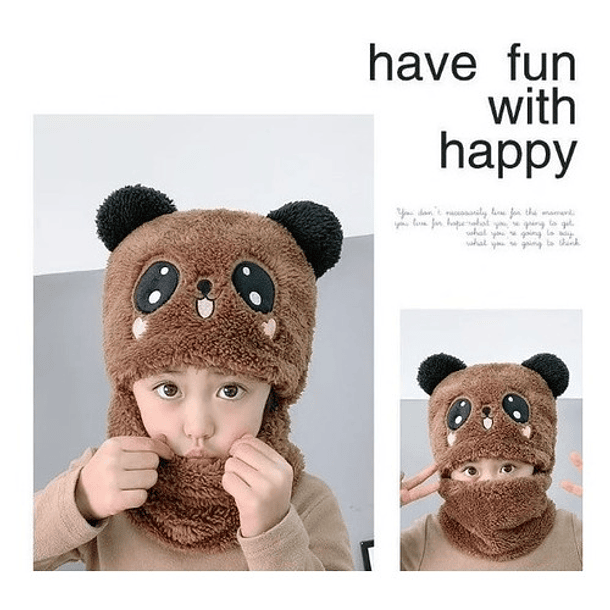 Gorro Con Cuello Para Bebé Niño/a Diseño Invierno Calientito 22