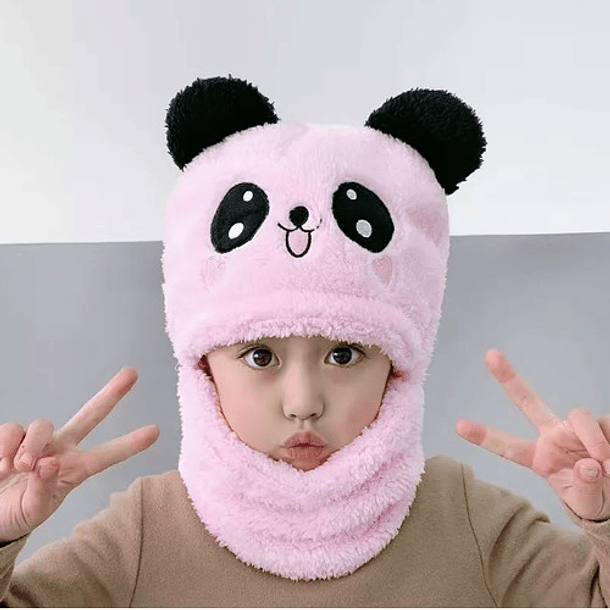 Gorro Con Cuello Para Bebé Niño/a Diseño Invierno Calientito 30