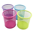 Porta Lápiz X3 Rejilla Malla Redondo Metálico 9x10 Cms 1