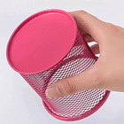 Porta Lápiz X3 Rejilla Malla Redondo Metálico 9x10 Cms 2