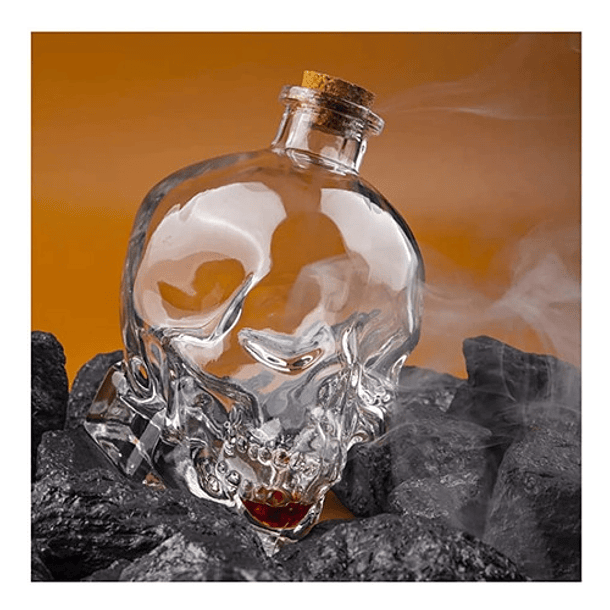 Botella Calavera Vidrio Craneo Vodka Whisky 750 Ml 7