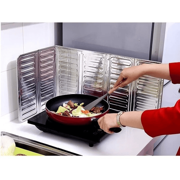 2x Protector Aluminio 32x84cm Anti Salpicadura Aceite Cocina 3