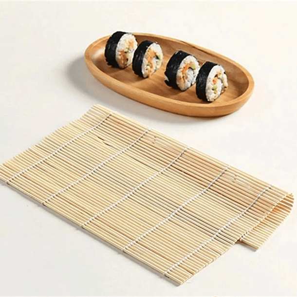 Pack 6 Esterilla Redonda Bambú Para Sushi De 30x42cm 2