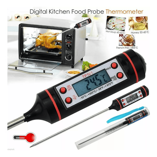 Termómetro Digital De Cocina Gastronómico .. Color Negro 9